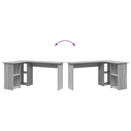  Szürke számítógép íróasztal Szürke Sonoma MDF Közepes Tárolás