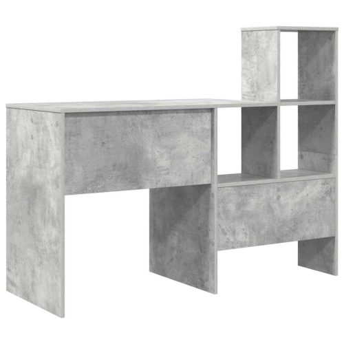  Asztal polcokkal Beton szürke 131.5 x 50 x 106.5 cm Faanyag