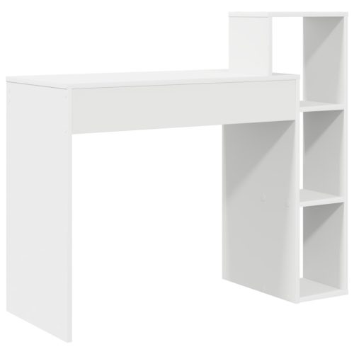  Számítógépasztal Fehér Mérnöki fa Kompakt Tárolás