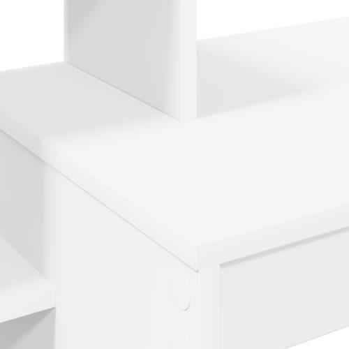  Számítógépasztal Fehér Mérnöki fa Kompakt Tárolás