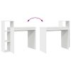  Számítógépasztal Fehér Mérnöki fa Kompakt Tárolás