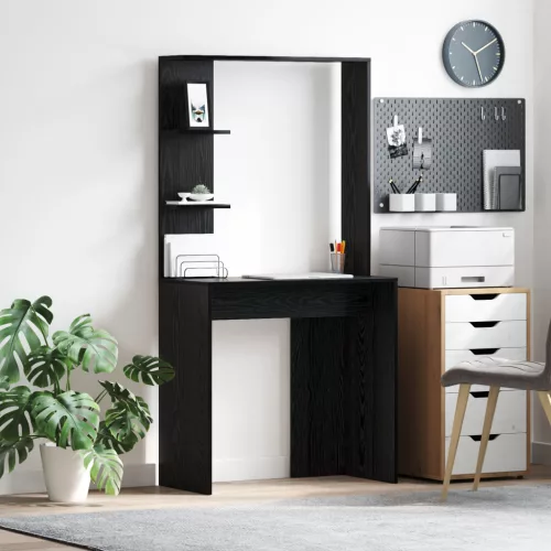  Fekete tölgy íróasztal Fekete tölgy Szilárd fa, MDF Kompakt