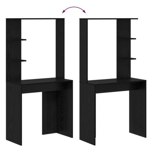  Fekete tölgy íróasztal Fekete tölgy Szilárd fa, MDF Kompakt