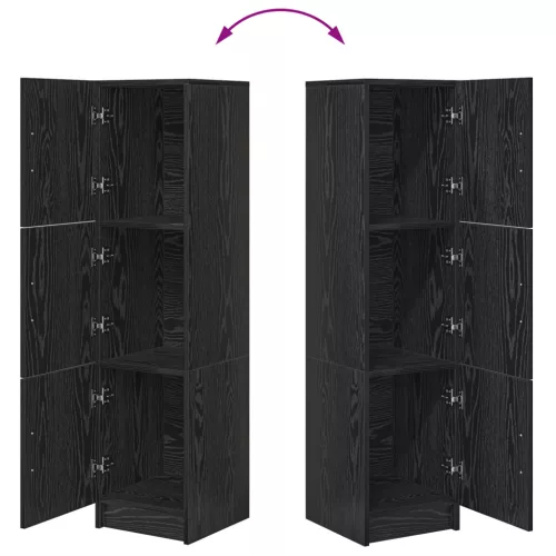  Fekete Tölgy Oldalszekrény Fekete Tölgy MDF és Fa Furnér Közepes