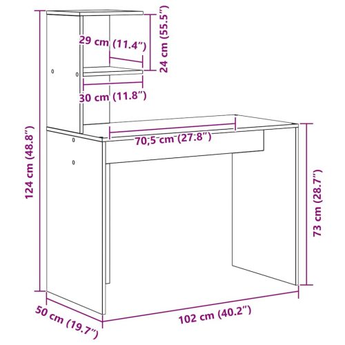  Kézműves Tölgy Íróasztal Kézműves tölgy MDF tölgy furnérral Közepes