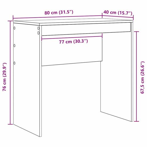  Íróasztal Sonoma tölgy Forgácslap 80 x 40 x 76 cm Tartós