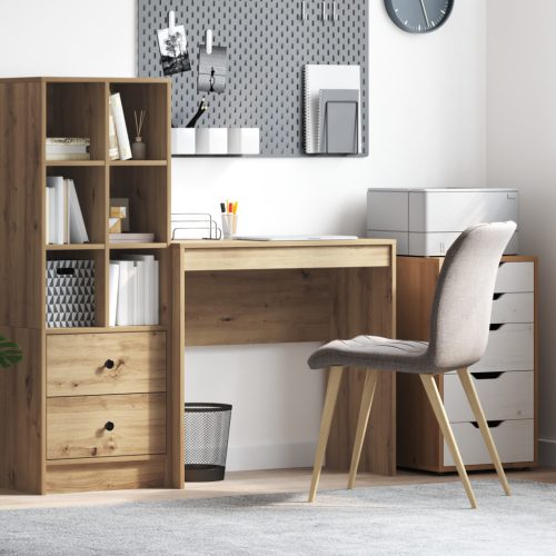  Íróasztal Tömör tölgy Mérnökfa 80 x 40 x 76 cm Íróasztal