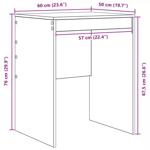  Íróasztal Beton szürke Beton 60 x 50 x 76 cm Egyszerű Íróasztal