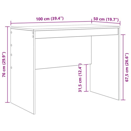  Íróasztal Füstölt tölgy Forgácslap 100 x 50 x 76 cm Tartós