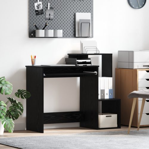  Fekete tölgy Számítógépasztal Fekete tölgy Mérnökfa, MDF Közepes