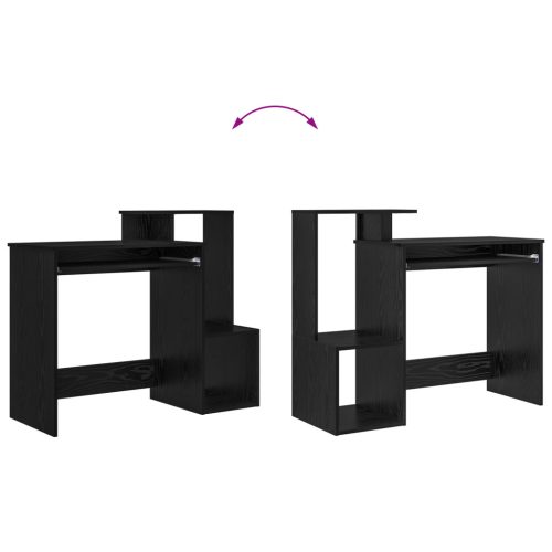  Fekete tölgy Számítógépasztal Fekete tölgy Mérnökfa, MDF Közepes