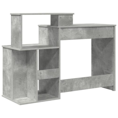  Tárolós Asztal Beton Szürke 120.5x44x88.5 cm Mérnöki Fa