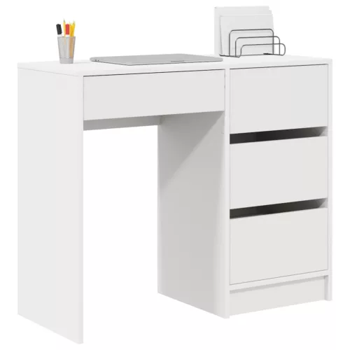  Asztal fiókkal tárolóval Fehér 90 x 37.5 x 75 cm Faanyag