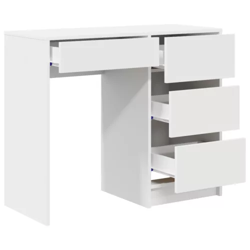  Asztal fiókkal tárolóval Fehér 90 x 37.5 x 75 cm Faanyag