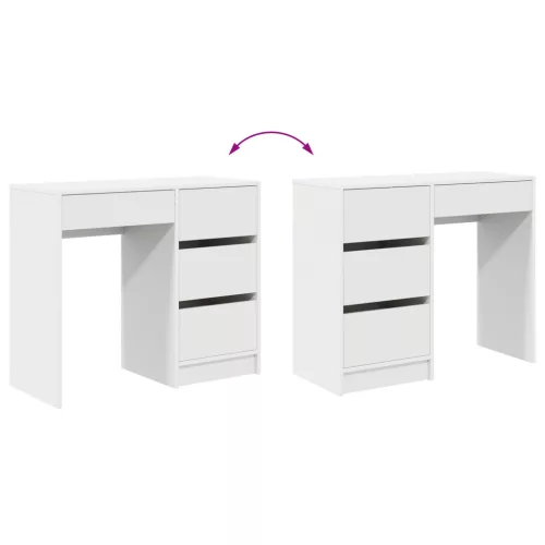  Asztal fiókkal tárolóval Fehér 90 x 37.5 x 75 cm Faanyag