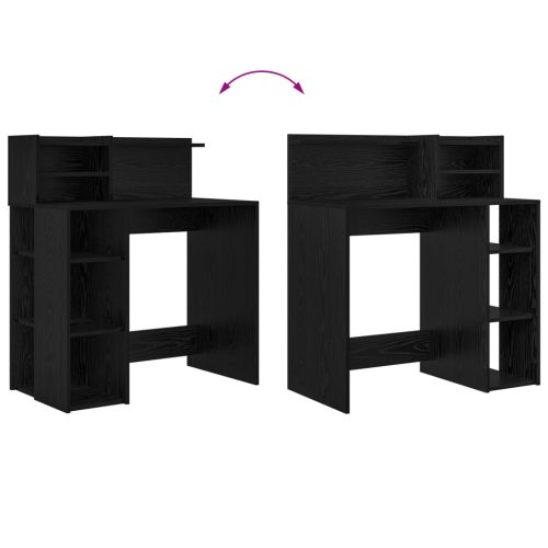  Íróasztal tárolóval Fekete tölgy 90x48x101.5 cm Szerelt fa