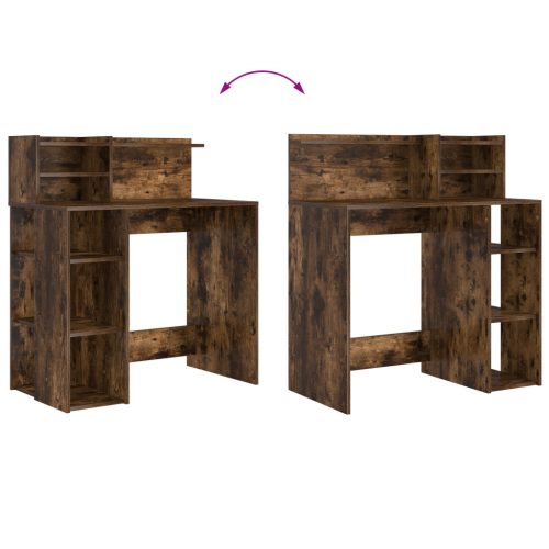  Asztal tárolóval Füstölt tölgy 90x48x101.5 cm Szerelt fa