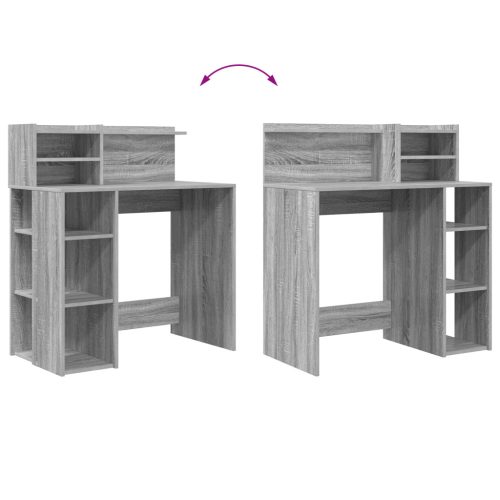  Tárolós asztal Szürke sonoma 90x48x101.5 cm Szerelt fa