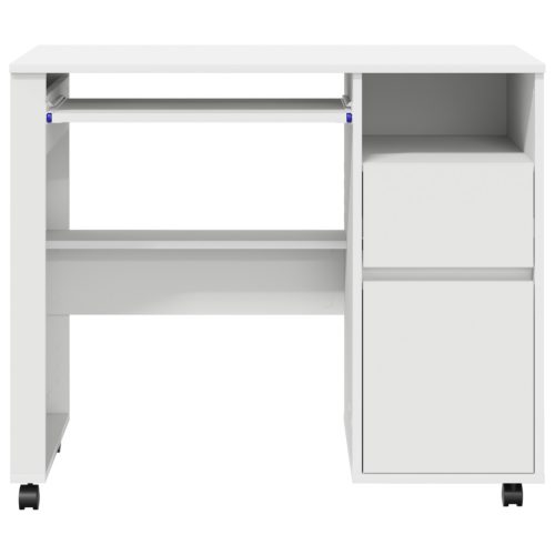  Fehér Íróasztal Fiókokkal Fehér MDF, Forgácslap Szabványos Fiókok