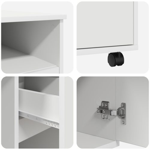  Fehér Íróasztal Fiókokkal Fehér MDF, Forgácslap Szabványos Fiókok