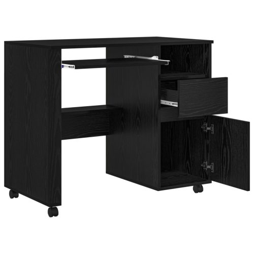  Fekete Tölgy Számítógépasztal Fekete tölgy Szerelt fa, Fém Közepes