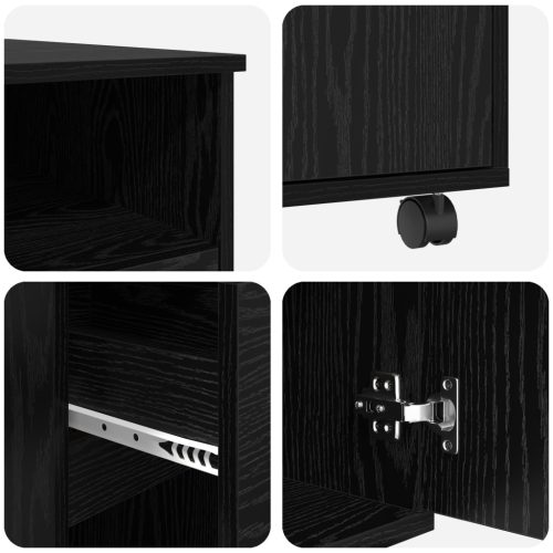  Fekete Tölgy Számítógépasztal Fekete tölgy Szerelt fa, Fém Közepes