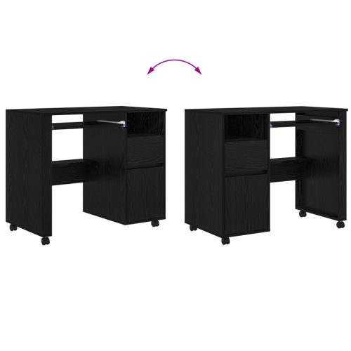  Fekete Tölgy Számítógépasztal Fekete tölgy Szerelt fa, Fém Közepes