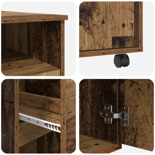  Barna Számítógép Asztal Régi Fa Forgácslap, Fém Standard