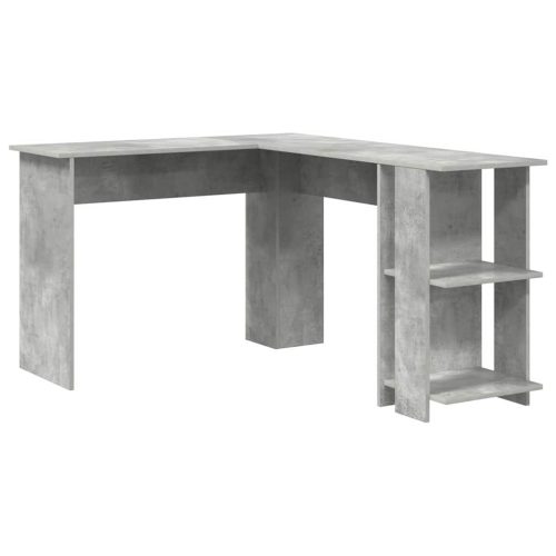  Sarokíróasztal Beton Szürke 140 x 113,5 x 75 cm Faanyag