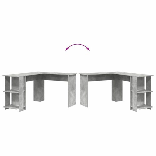  Sarokíróasztal Beton Szürke 140 x 113,5 x 75 cm Faanyag