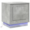  Éjjeli Asztal LED Fényekkel Betonszürke 44x34,5x45 cm