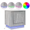  Éjjeli szekrények LED világítással 2 db Szürke Sonoma 44x34,5x45 cm