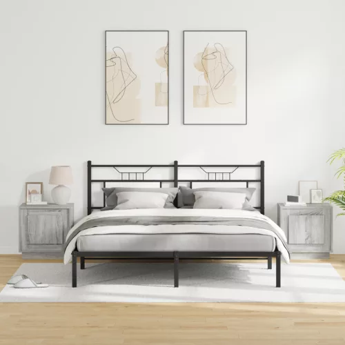  Éjjeli szekrények LED világítással 2 db Szürke Sonoma 44x34,5x45 cm