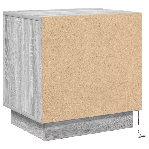  Éjjeli szekrények LED világítással 2 db Szürke Sonoma 44x34,5x45 cm