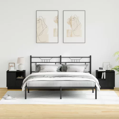  Éjjeli szekrények LED-del 2 db Fekete tölgy 50x34,5x50 cm