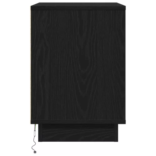  Éjjeli szekrények LED-del 2 db Fekete tölgy 50x34,5x50 cm