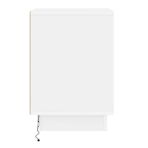  Éjjeli asztal LED világítással Fehér 39x34,5x50 cm