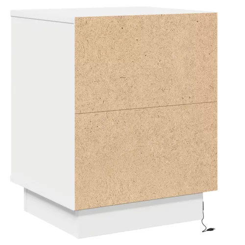  Éjjeli asztal LED világítással Fehér 39x34,5x50 cm