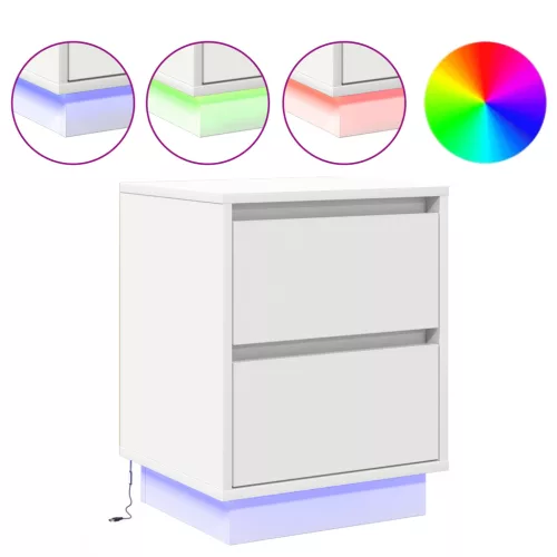  Éjjeli szekrény LED világítással Fehér 39x34,5x50 cm