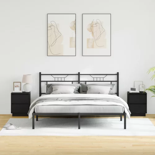  Éjjeli Szekrények LED Világítással 2 db Fekete 39x34.5x50 cm