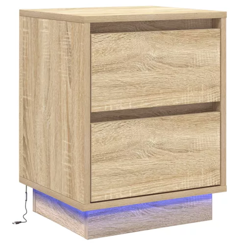  Éjjeli Szekrény LED Fényekkel Sonoma Tölgy 39x34.5x50 cm