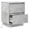  Éjjeli Szekrények LED világítással 2 db Beton szürke 39x34.5x50 cm