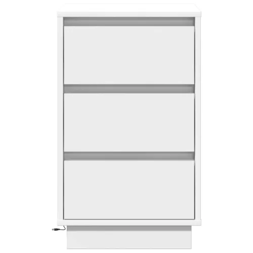  éjjeli szekrény LED világítással, fehér 39x34,5x65 cm szerelt fa