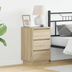    Éjjeli kabinet LED világítással Sonoma tölgy 39x34,5x65 cm Szerelt fa