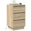  Éjjeli kabinet LED világítással Sonoma tölgy 39x34,5x65 cm Szerelt fa