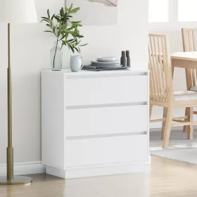    Éjjeli Szekrény LED Fénnyel Fehér 71x34,5x75 cm Műanyag Fa