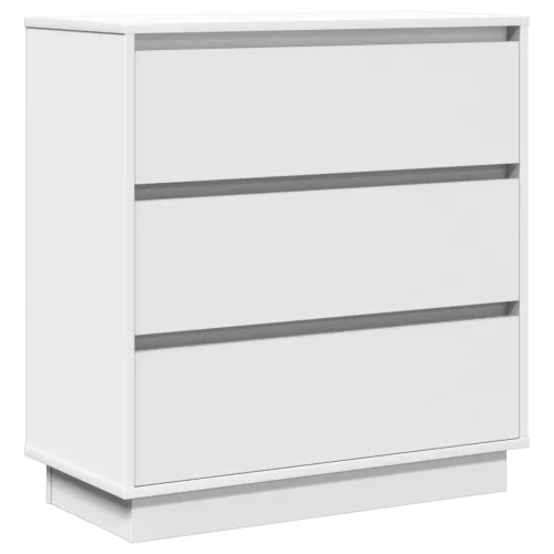  Éjjeli Szekrény LED Fénnyel Fehér 71x34,5x75 cm Műanyag Fa