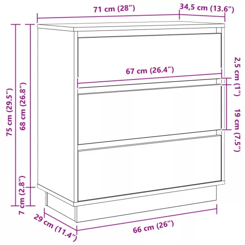  Éjjeli Szekrény LED Fénnyel Fehér 71x34,5x75 cm Műanyag Fa