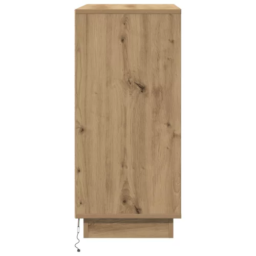  LED-es oldal szekrény, Artisan tölgy, 71x34,5x75 cm, Mérnöki fa