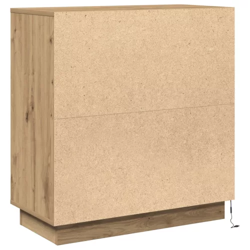  LED-es oldal szekrény, Artisan tölgy, 71x34,5x75 cm, Mérnöki fa